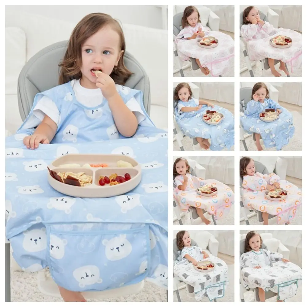 Soft Cartoon Baby Bibs Animal Pattern Anti-Dirty Baby Eating Fedding Bib Table Cover Waterproof Baby Apron Baby Feeding Supplies