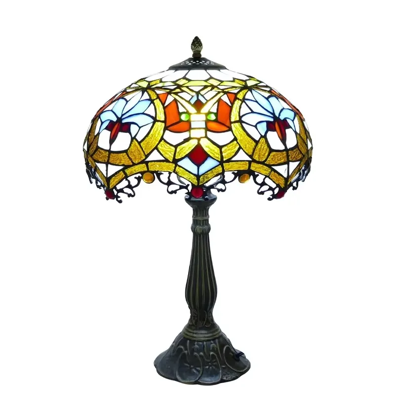 

Lamp Stained Glass Lamp, Bedside Table Lamp, Light Emitting Diode Bulb for Bedroom Living Room, Home Office Decoration