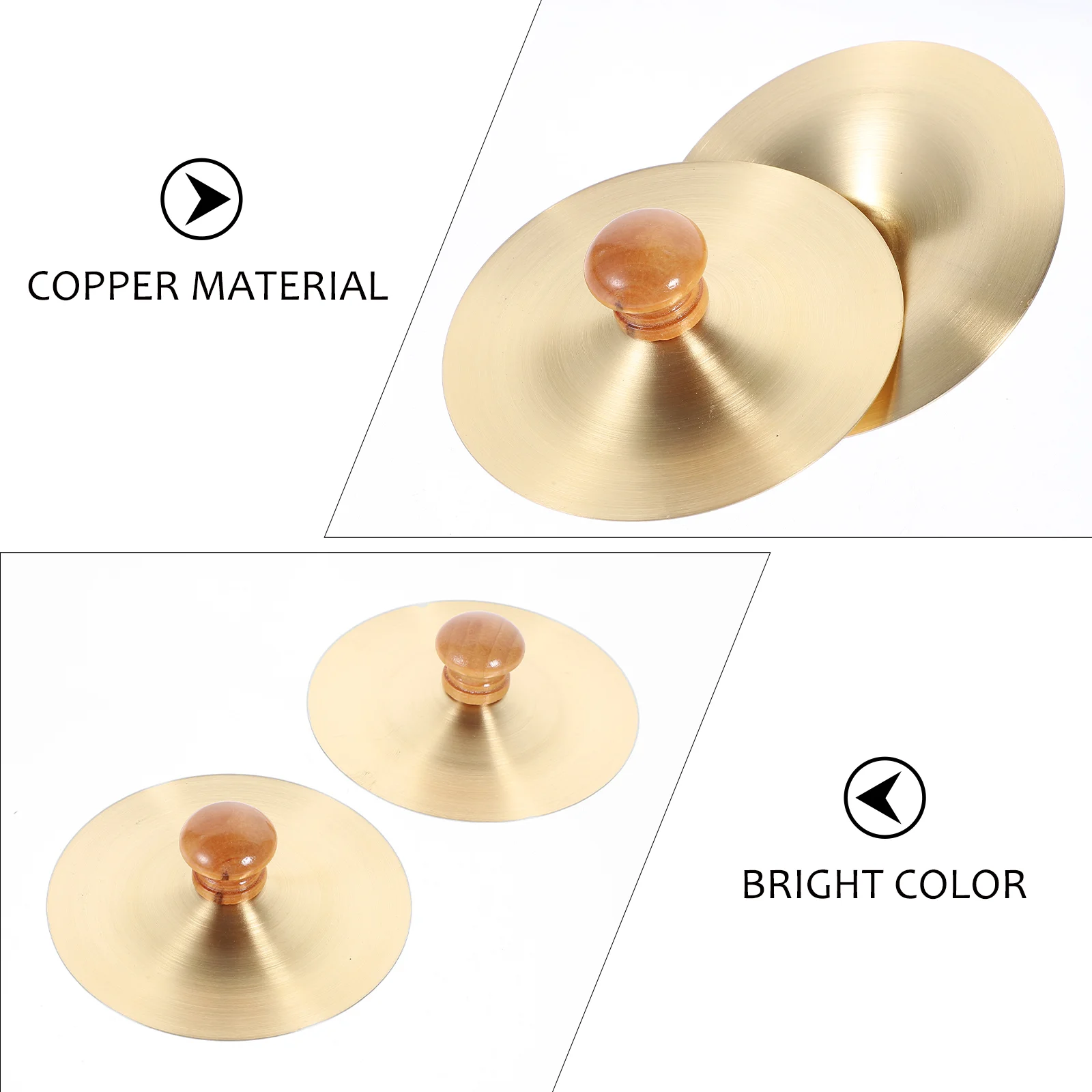 2 Pcs Copper Cymbals Jing Instruments for Kids Finger Dancer Ball Party Children Percussion Musical Mini Drone