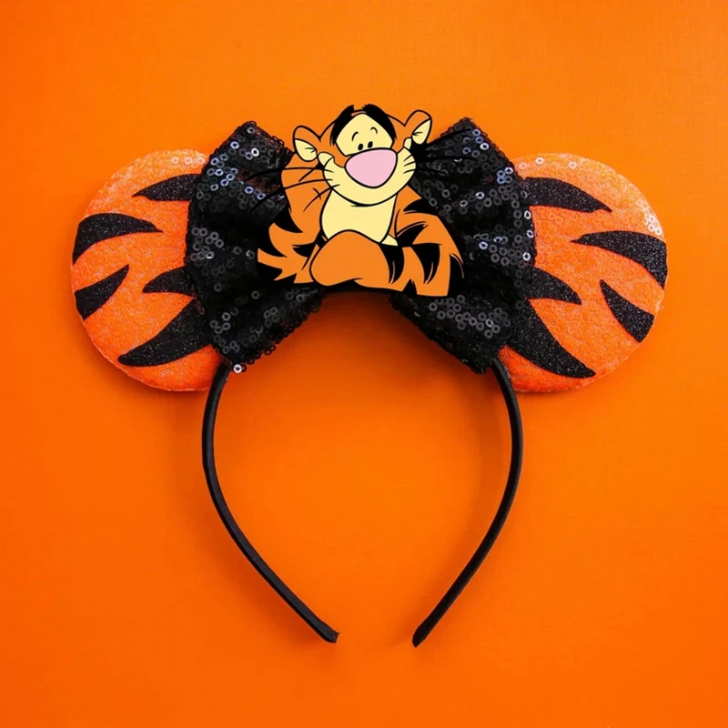 Disney Anime Series Orecchie Fascia Ragazza Cute Stitch Accessori per capelli Donna Paillettes Fiocco Eeyore Fascia per capelli Regali per feste di compleanno per bambini