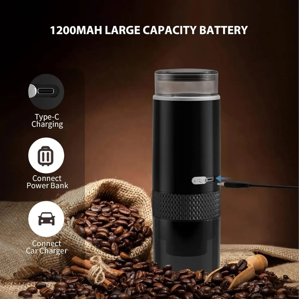 2025 Portable Coffee Machine Capsules & Ground Coffee Handheld Coffee Maker Manually Operated for Camping Hiking, Driving