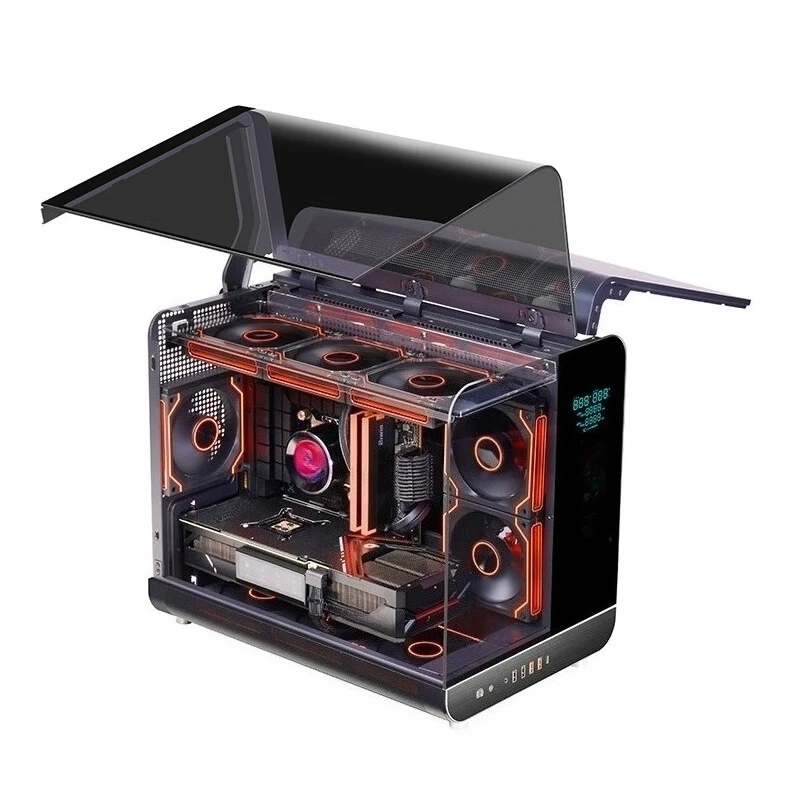 MATX Main Board 360 Water-cooled Typec Computer Case Double Door Design