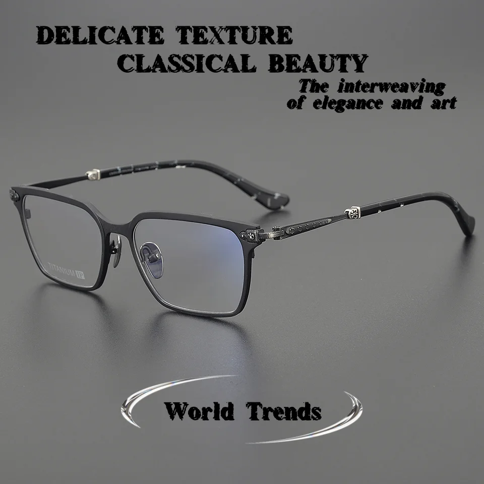 

2026 Luxury Brand Design Pure Titanium Men's Eyeglass Frame Casual Fashion Anti Blue Light Optical Prescription Women's Glasses