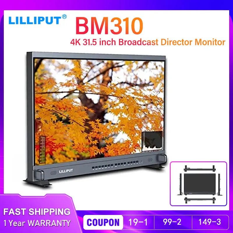 Lilliput BM310 Монитор режиссера вещания 4K 31,5 литов дюймов Студийные мониторы с подсчетом для видеокамеры Full HD DSLR Фотофильм