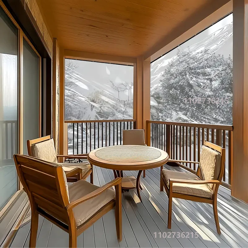 قماش تظليل شفاف مقاوم للمطر، قماش مشمع خفيف الوزن مقاوم للماء، غطاء من القماش المشمع الشفاف المقاوم للمطر