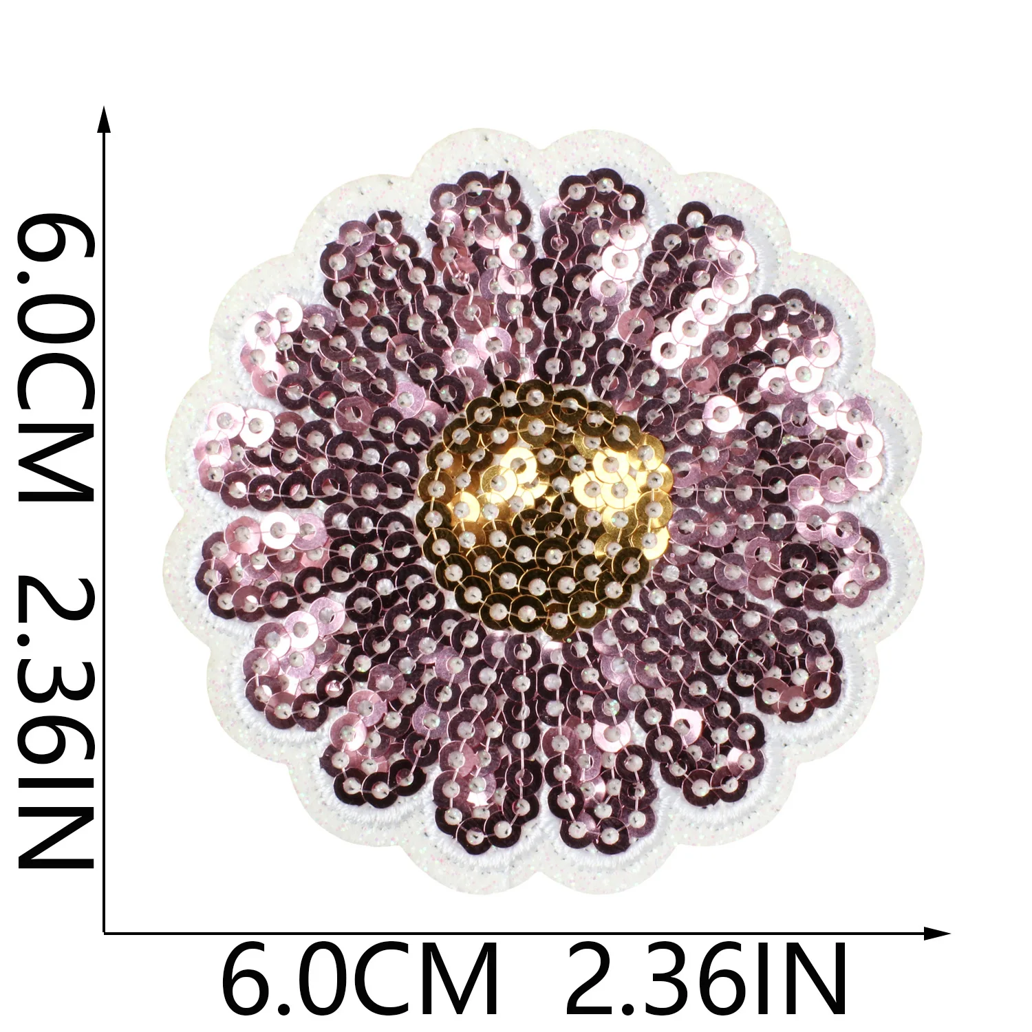 1PCS Pearlescent Sequin Floral 3D Embroidery Patch Iron On For Shoes Hats Bags Decoration Label Applique Accessories