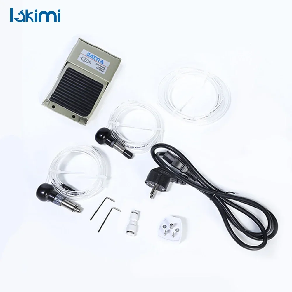 2025/أداة نقش الهواء للمجوهرات Lakimi آلة غرافر الهوائية ذات الرأس المزدوج LK-E04