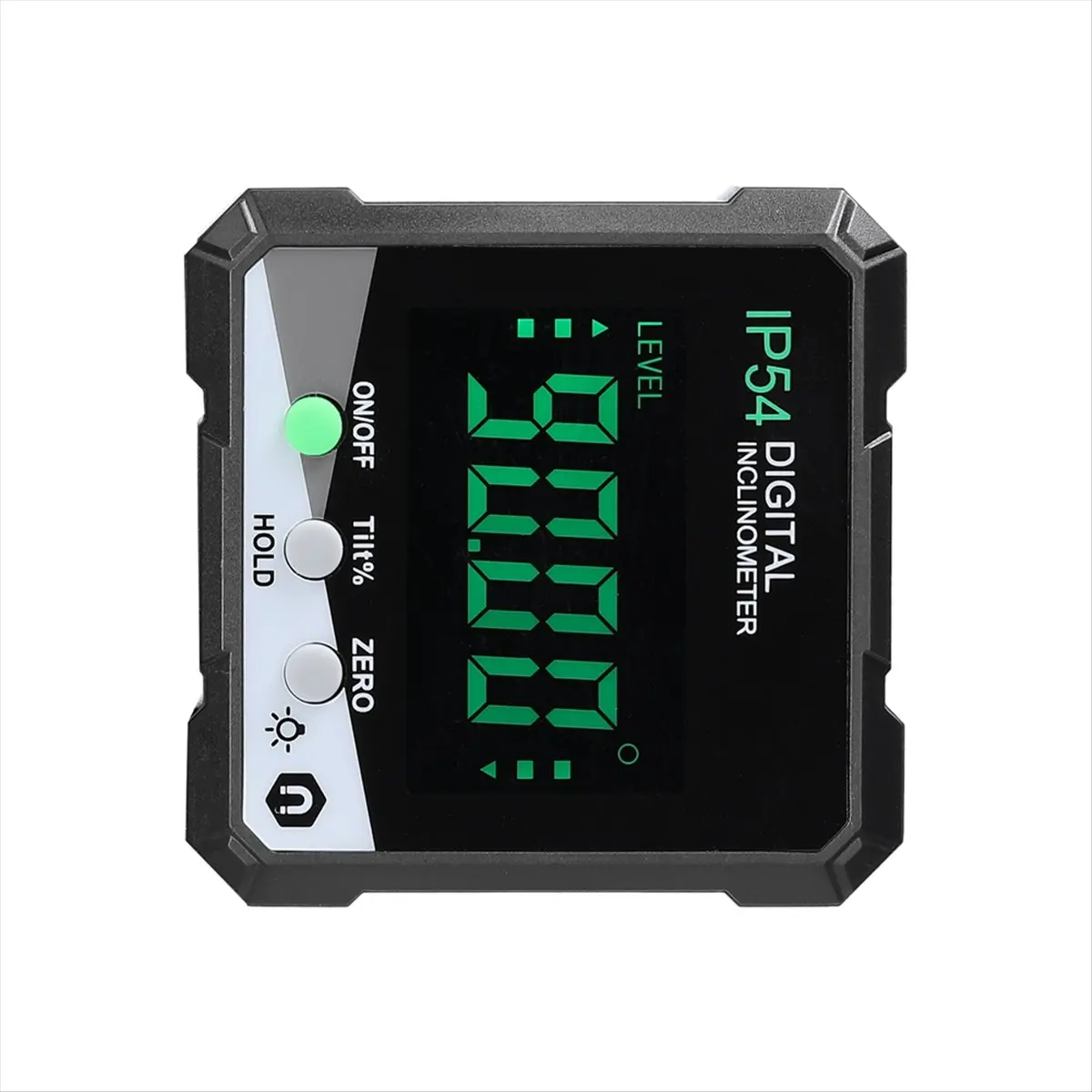 【SPECIAL OFFER】IP54 4X90° Portable Digital Inclinometer LCD Backlight Digital Protractor Slope Meter Digital Angle Ruler(Green)