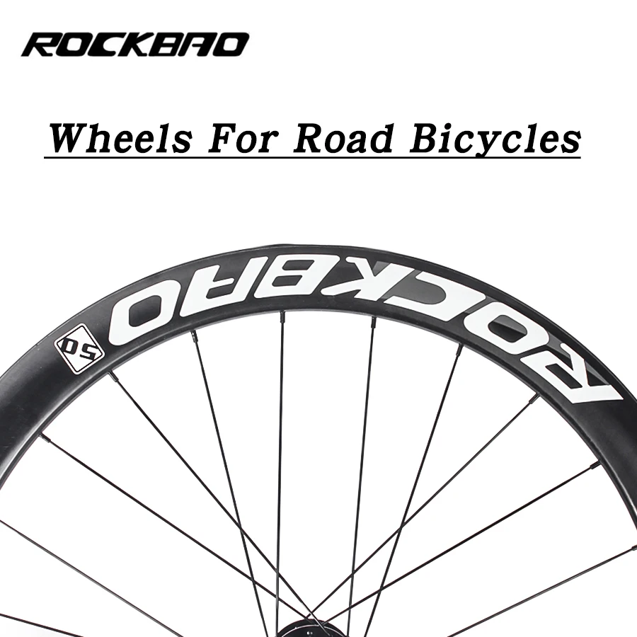 ROCKBAO-Road Carbon Rim Tubeless Racing Wheelset, 5 Bearing, 700C, 50mm, Quality, Ready, Bicycle Accessories, Ready, Quality