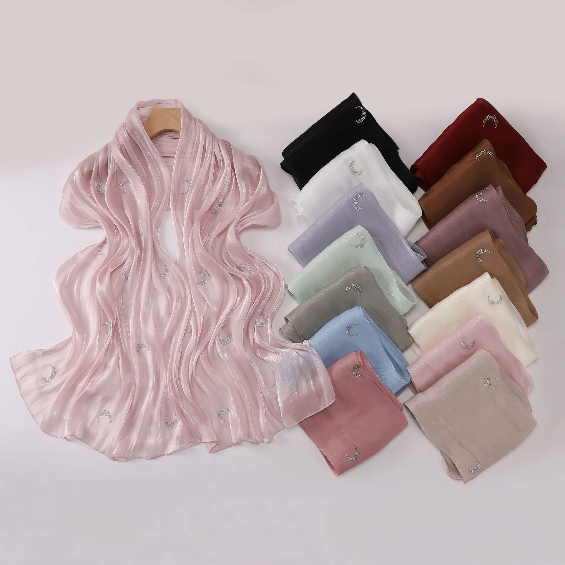 

Women's Scarf Solid Hijab Headscarf Luxury Shawl Wraps Turban Neckerchief Bandana Ribbon Headband Hair Bands Foulards 2026