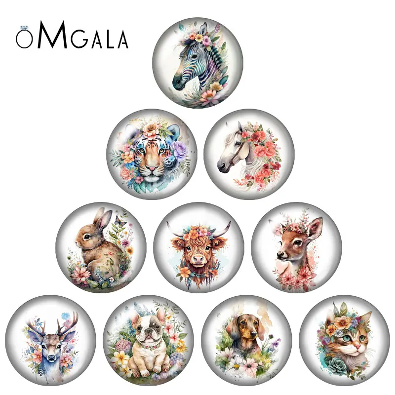 Flower Cartoon Animal 12mm/18mm/20mm/25mm Round photo demo glass cabochon flat back Making findings