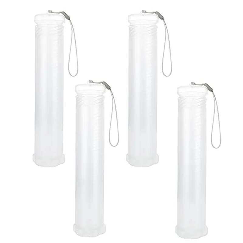 Paquete de 4 estuches de plástico extensibles para pinceles de pintura, tubo de soporte para pinceles de pintura largo transparente, contenedor de lápices de almacenamiento