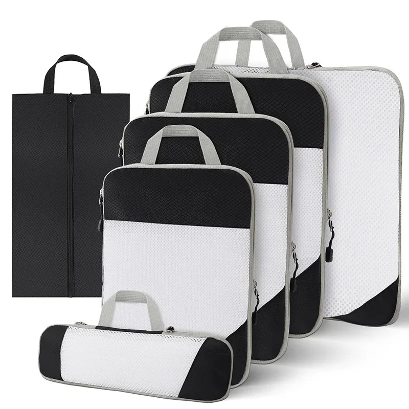 

Folding Travel Organizer Storage Bags 6 Pcs/Set Wardrobe Cube Suitcase Packing Set Storages Luggage Clothes Shoe Packing Box