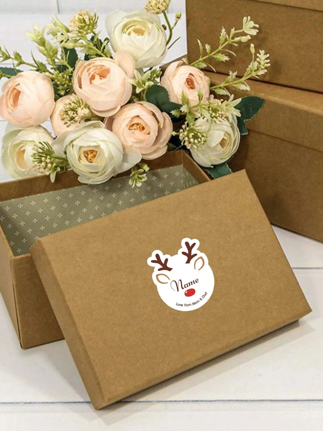 Custom Personalized Christmas Stickers Customizable Name Tag Kids Party Favors Envelopes Invitation Cup Warm Ambience Holiday De