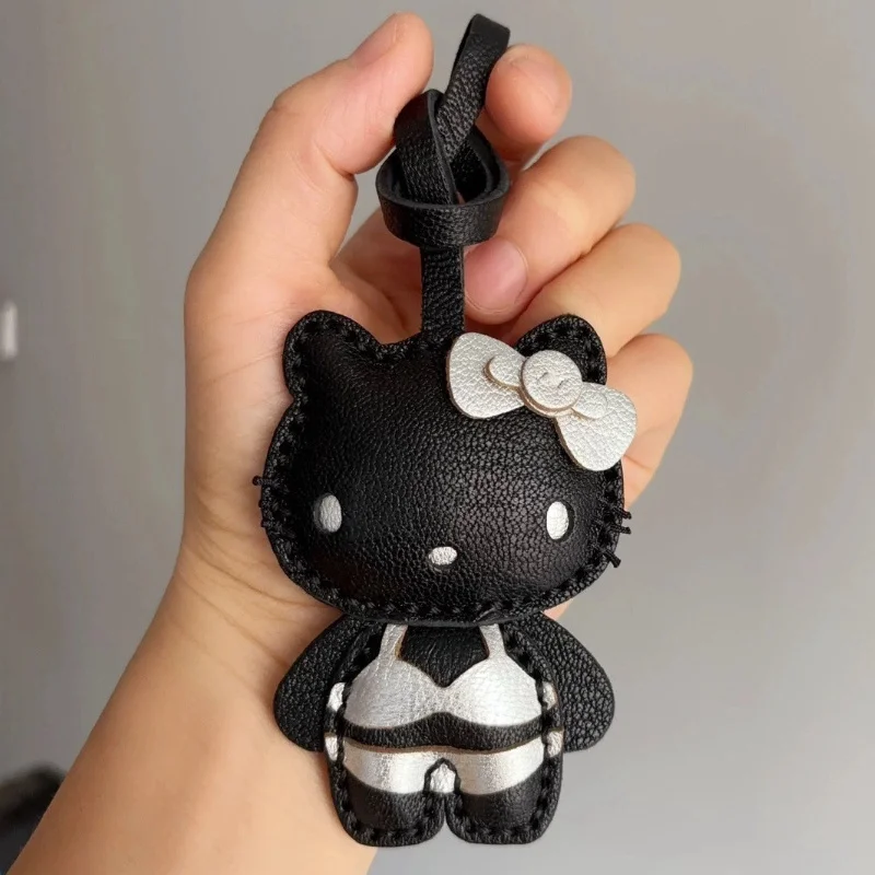 Niedlicher Kätzchen-Plüsch-Schlüsselanhänger, PP-Baumwolle gefüllt, schwarz, hochwertiges Cartoon-Tier-Rucksack-Anhänger, Geldbörsen-Anhänger, dekoratives Geschenk