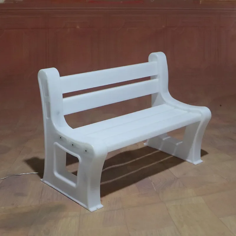 Outdoor luminous park seat shopping mall rest area creative plastic waterproof sunscreen landscape colorful luminous chair