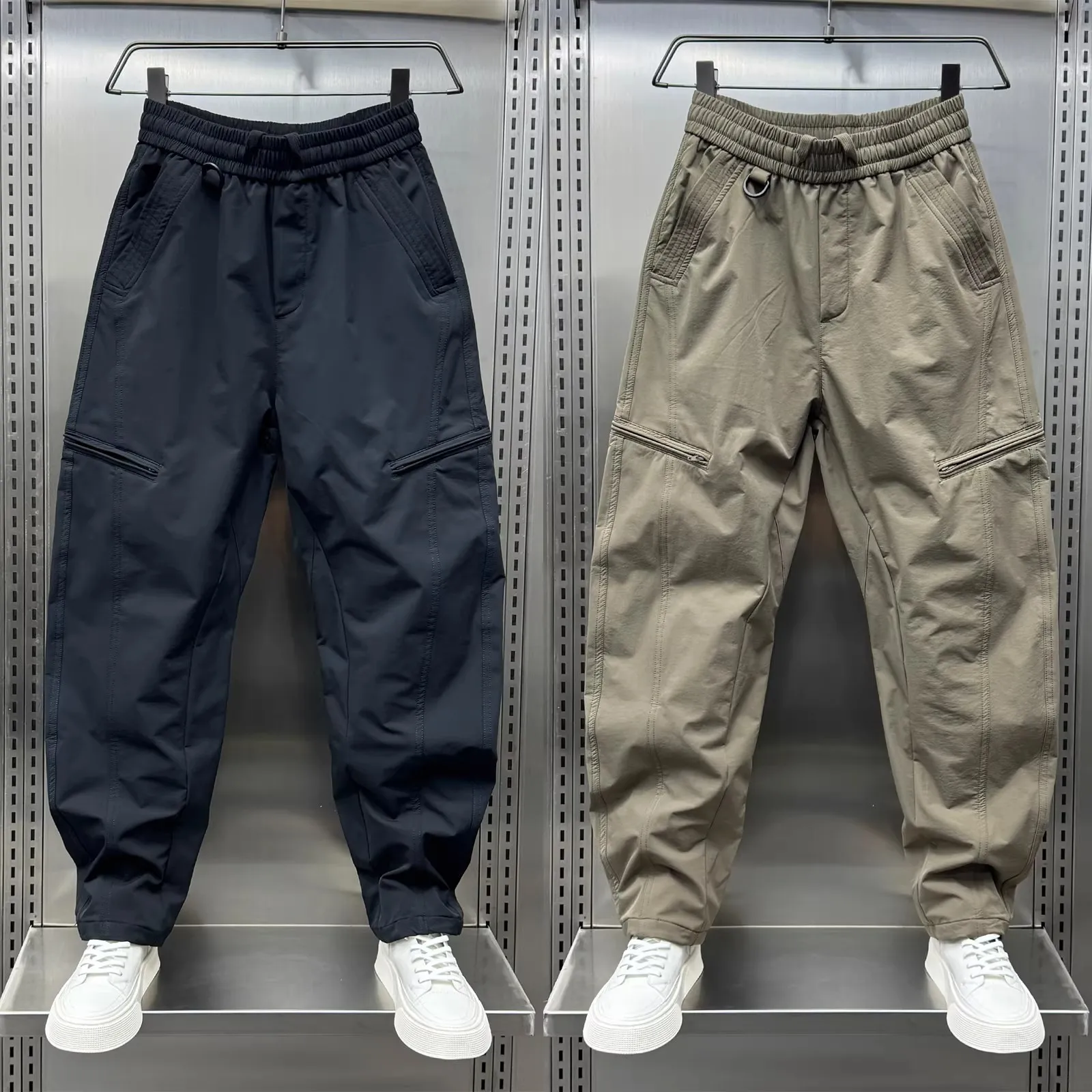 American Sle Men's Workwear Pants Spring Autumn Straight Leg Harlan Pants Outdoor Casual Tapered Pants Zipper Knife