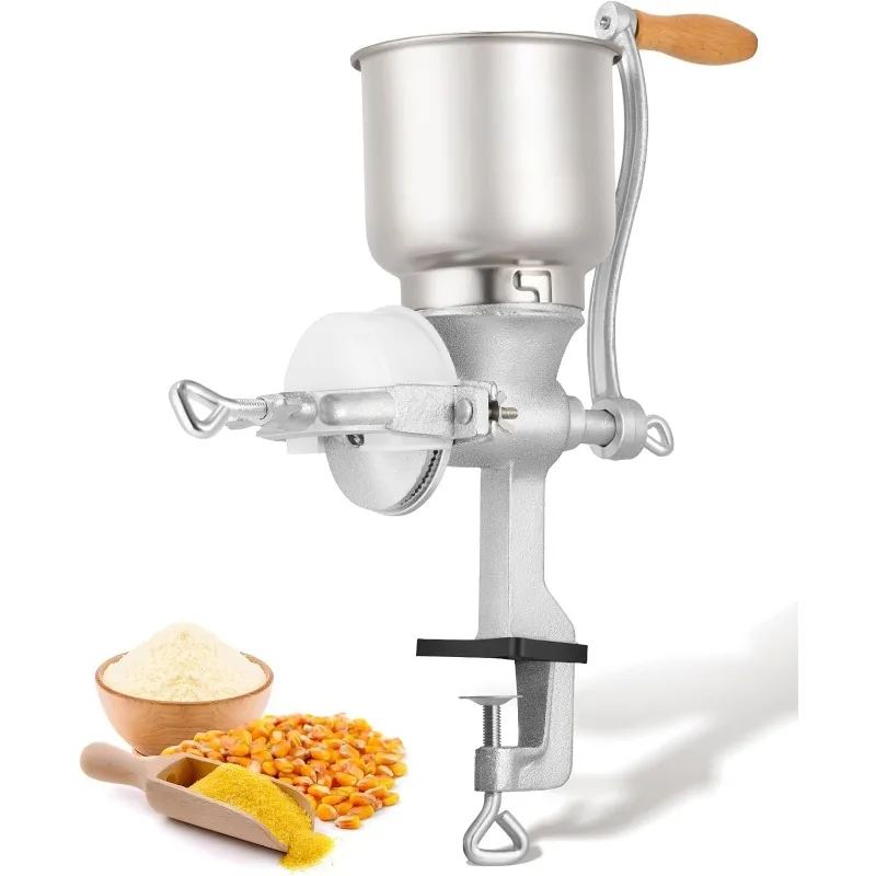 

Corn Grinder Mill Cast Iron Grain Mill Hand Grinder with Large Hopper for Corn Barley Wheat Berries Coffee Chickpeas