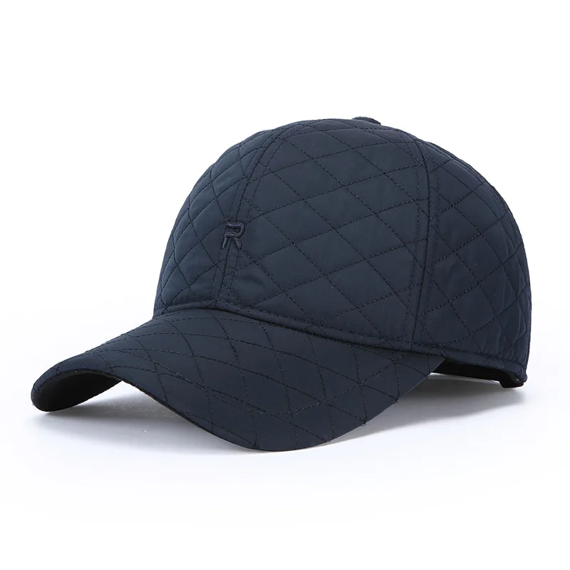 Autumn and winter warm embroidery thread baseball cap men's thickened cap fashionable outdoor leisure windproof hat