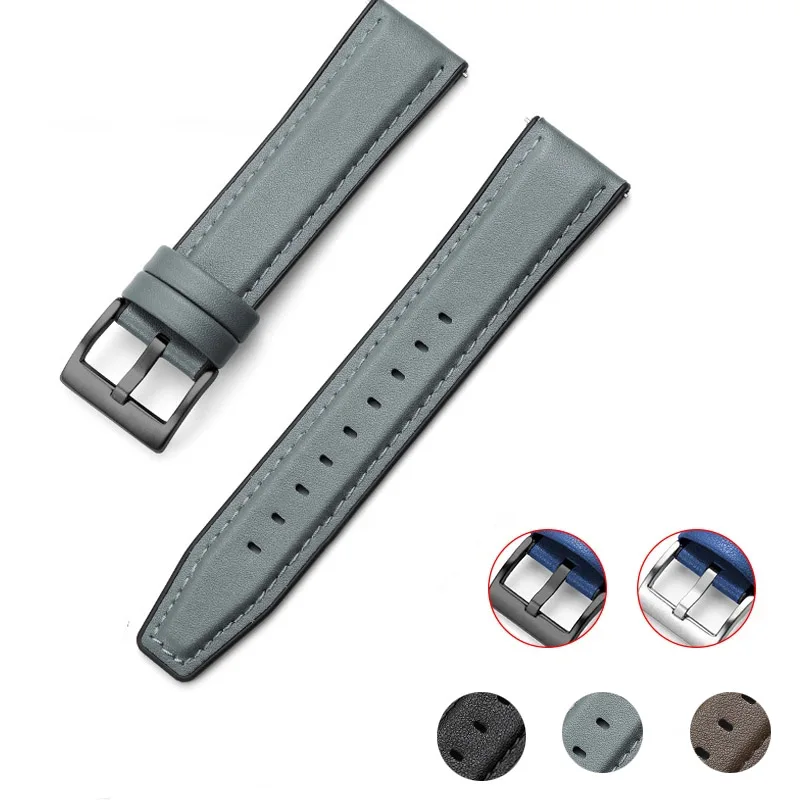 20mm 22mm Leather and Silicone Hybrid strap for Samsung Galaxy Watch4 6 Classic 47mm 46mm/Galaxy Watch6 40mm 44mm Band Bracelet