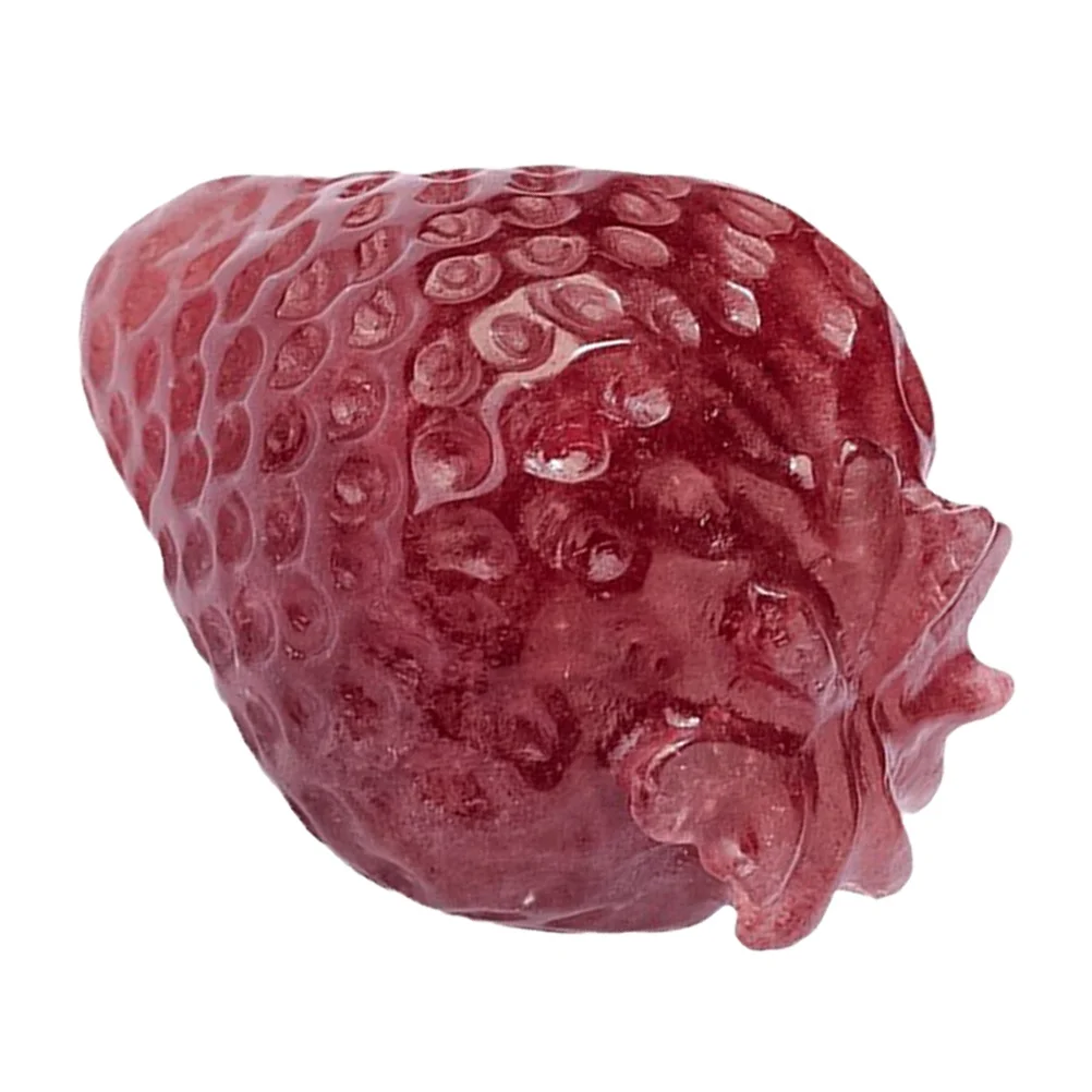 

Crystal Strawberry Decor Crystal Stone Tabletop Fruit Ornament Lightweight Desktop Decoration for Home and Office
