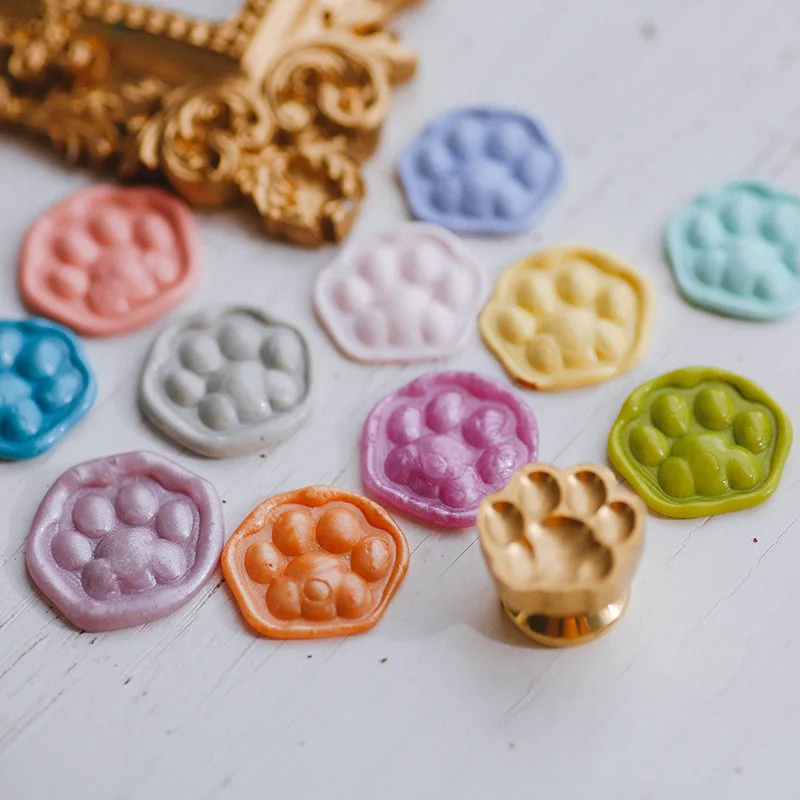 Cat Paw Wax Stamps 3D Embossed Cute Irregular Cartoon Handmade Diy Gift Envelope Wax Seal Scrapbooking Craft Supplies