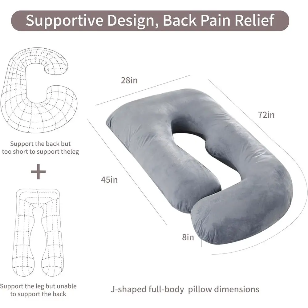 Full Body Maternity Support | Removable Cover, Sleng Support for Back, Legs, Waist & Hips, Must Have for Pregnant Women, 57 Inch