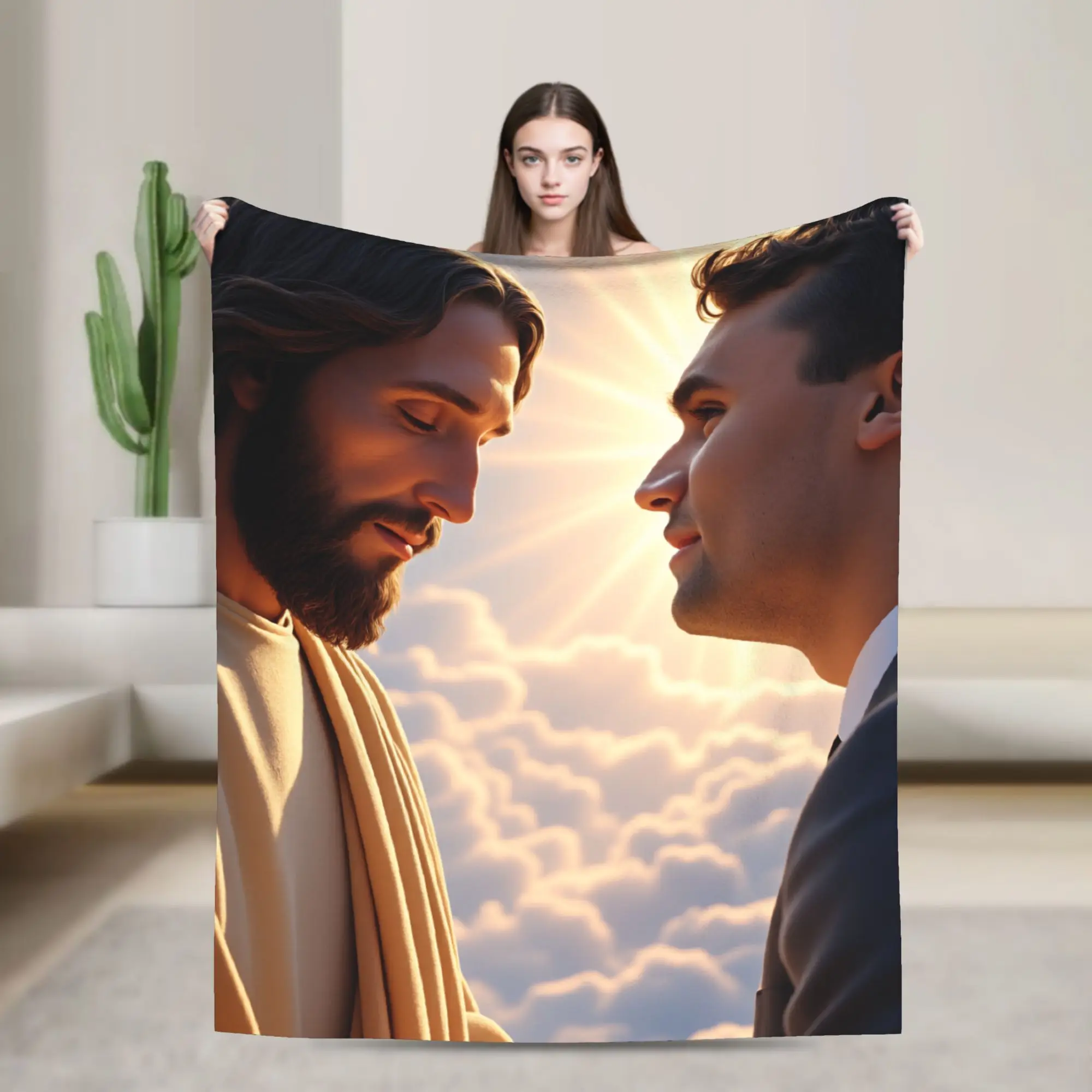 Charlie Kirk Angelic Advocate And Jesus Blanket Quality Super Warm Throw Blanket Winter Boys Couch Chair Comfortable Bedspread
