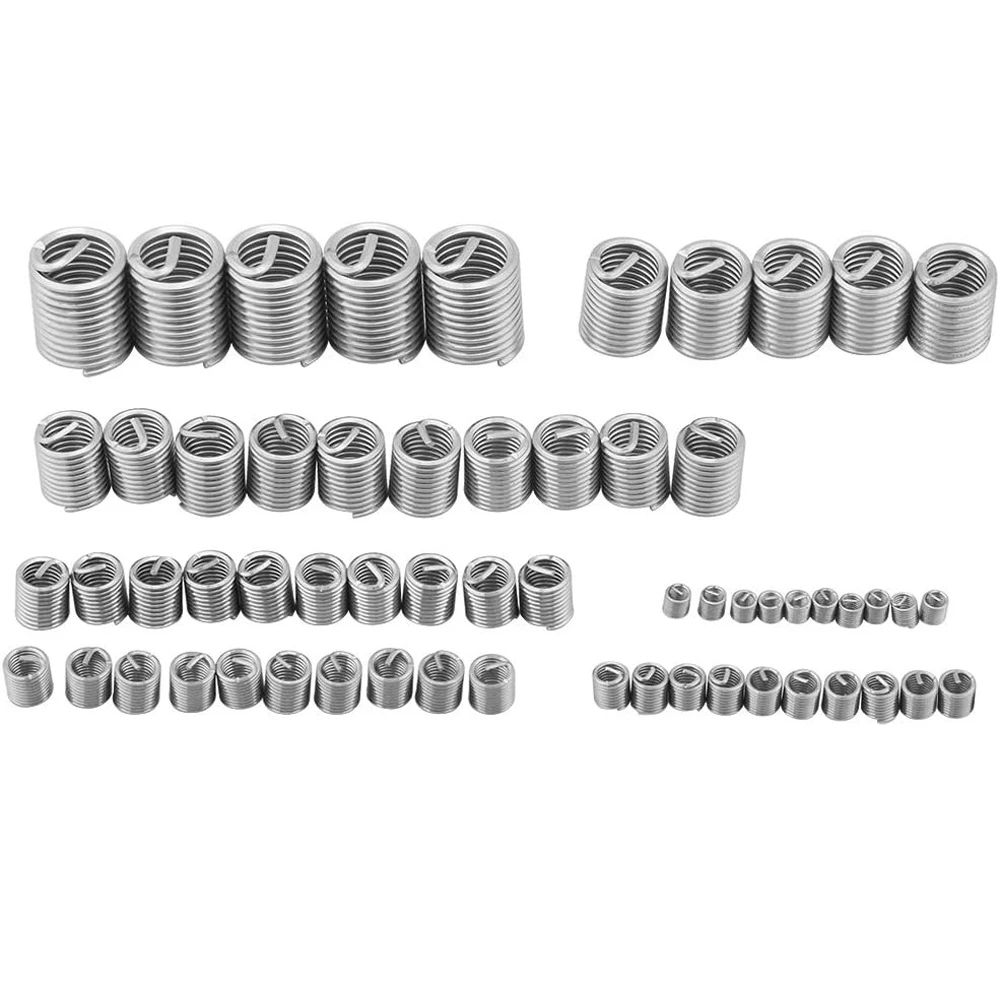 60pcs Thread Repair Kit Coil Insert Stainless Steel Thread Repair Kit M3 M4 M5 M6 M8 M10 Insert for Helical Repair Easy Install