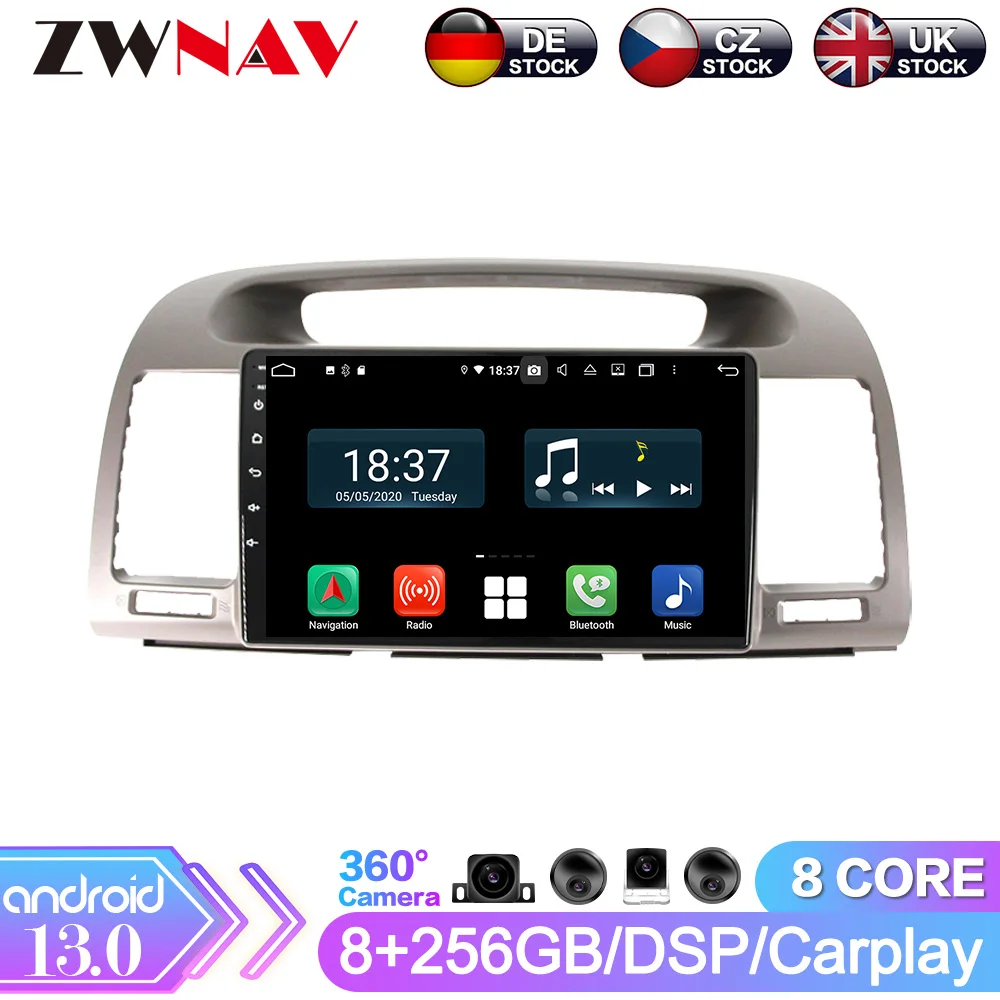 ZWNAV Android 13 For TOYOTA CAMRY 2002 2003 2004 2005 2006 Car Radio Navigation GPS Multimedia Video Player Stereo DVD Headunit