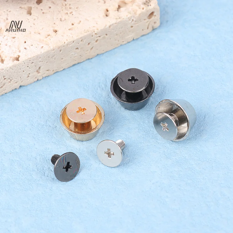 10sets  Metal Bag Legs Bottom Rivets For DIY Leather Studs Bag Wear Protection Rivets For Bag Bottom Bag Belt Accessories