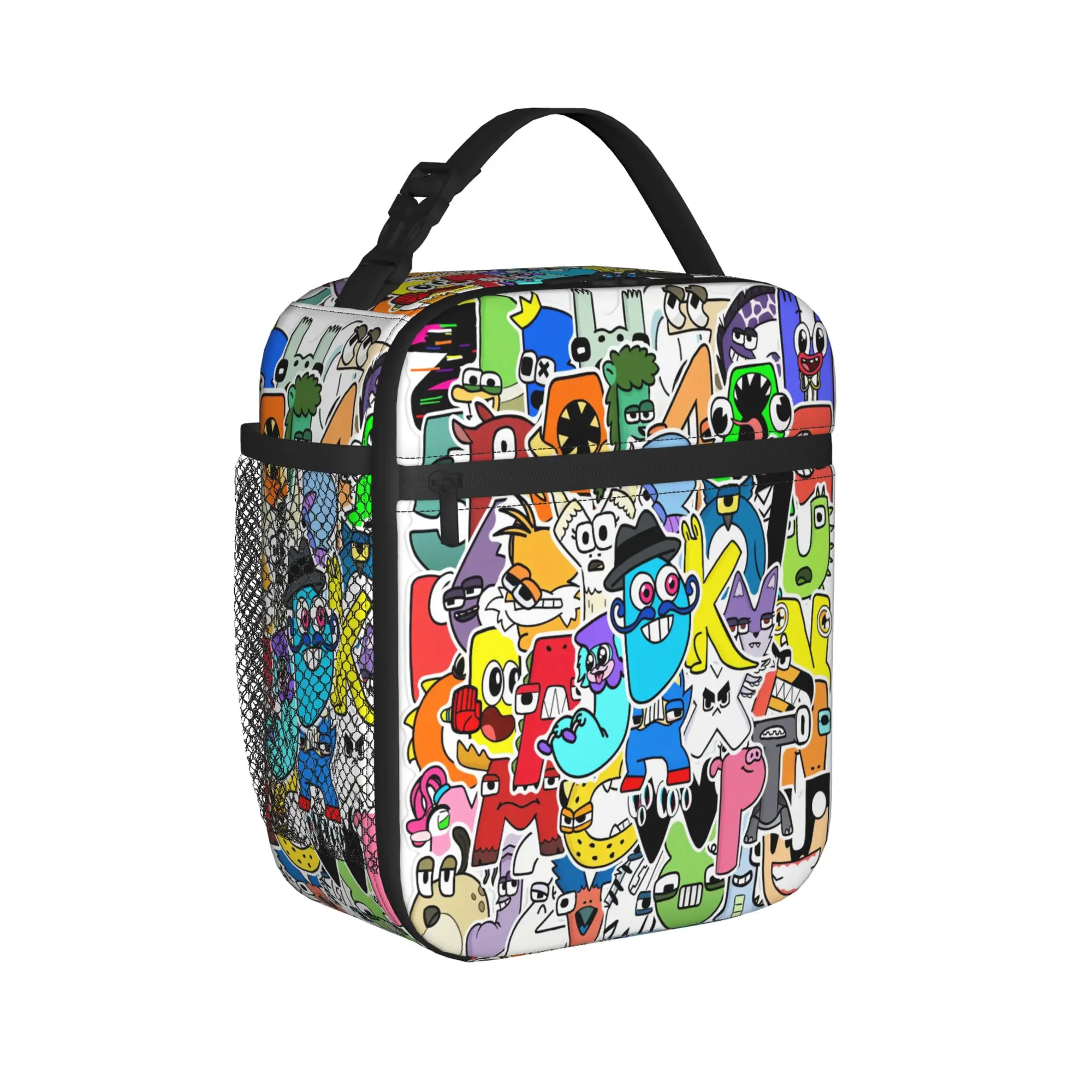 Popular Alphabet Lore Lunch Bag  Vintage Lunch Box Picnic Portable Tote Food Bags For Girls Waterproof Graphic Cooler Bag