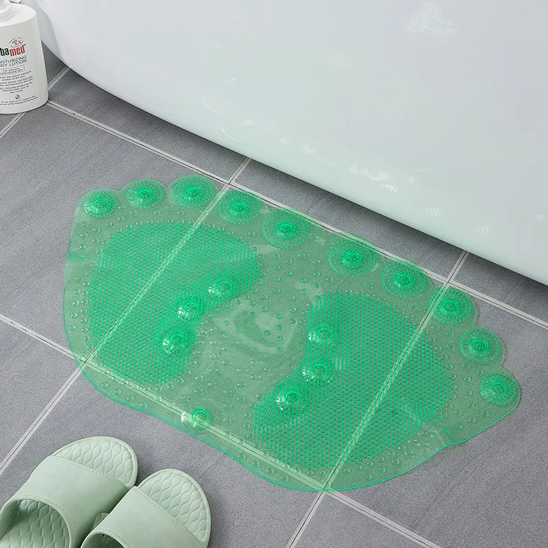 PVC Soft Non Slip Anti Bacterial and Massage Silicone Bath Mat Shower Mat with Strong Suction Cups