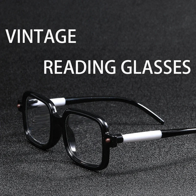 

Trend Anti-Blu-ray Rectangle Reading Glasses Fashion Retro Custom UV400 Hyperopia Glasses for Men Women