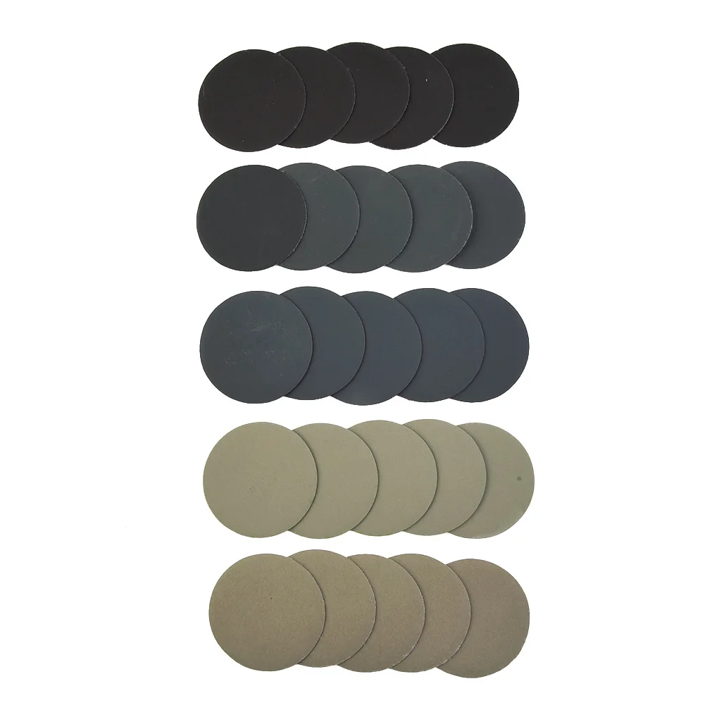 25Pcs 1000-5000 Grit Wet Dry Sanding Discs 2-6 Inch Polishing Pads For Auto Furniture Wood Metal Grinding Tools
