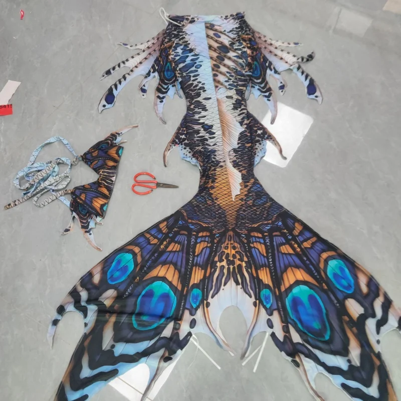New Original Multi-Color Mermaid Tail Swimsuit, Aquarium Shooting Performance Mermaid, Custom Made view 3