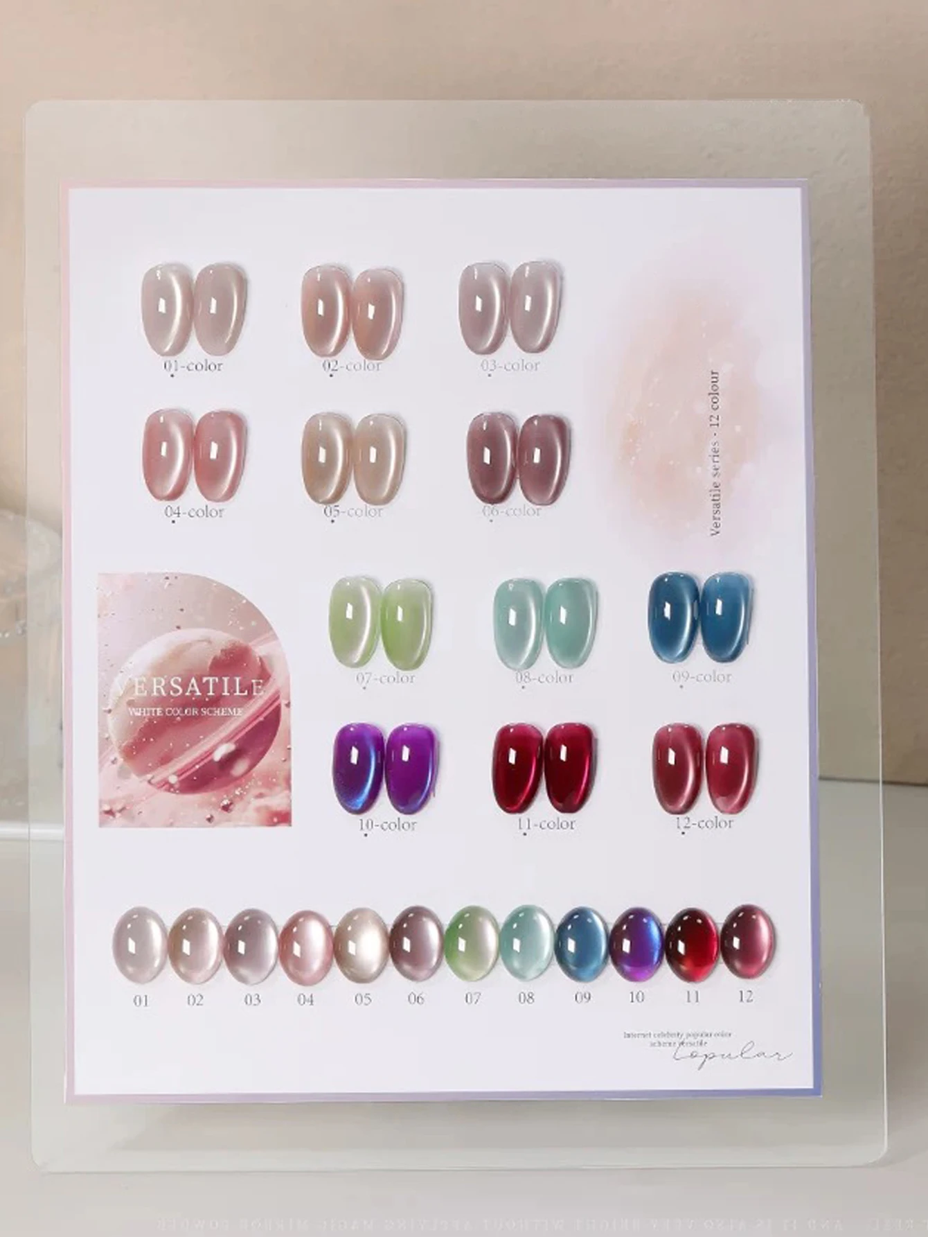 Duurt 28 dagen 1/12 STKS 2025 Nieuwe Nail Art Meteor Fantasy Aurora Guave Fruit Cat Eye Kleurrijke Kristallen Glazen Kraal Gel Nagellak,