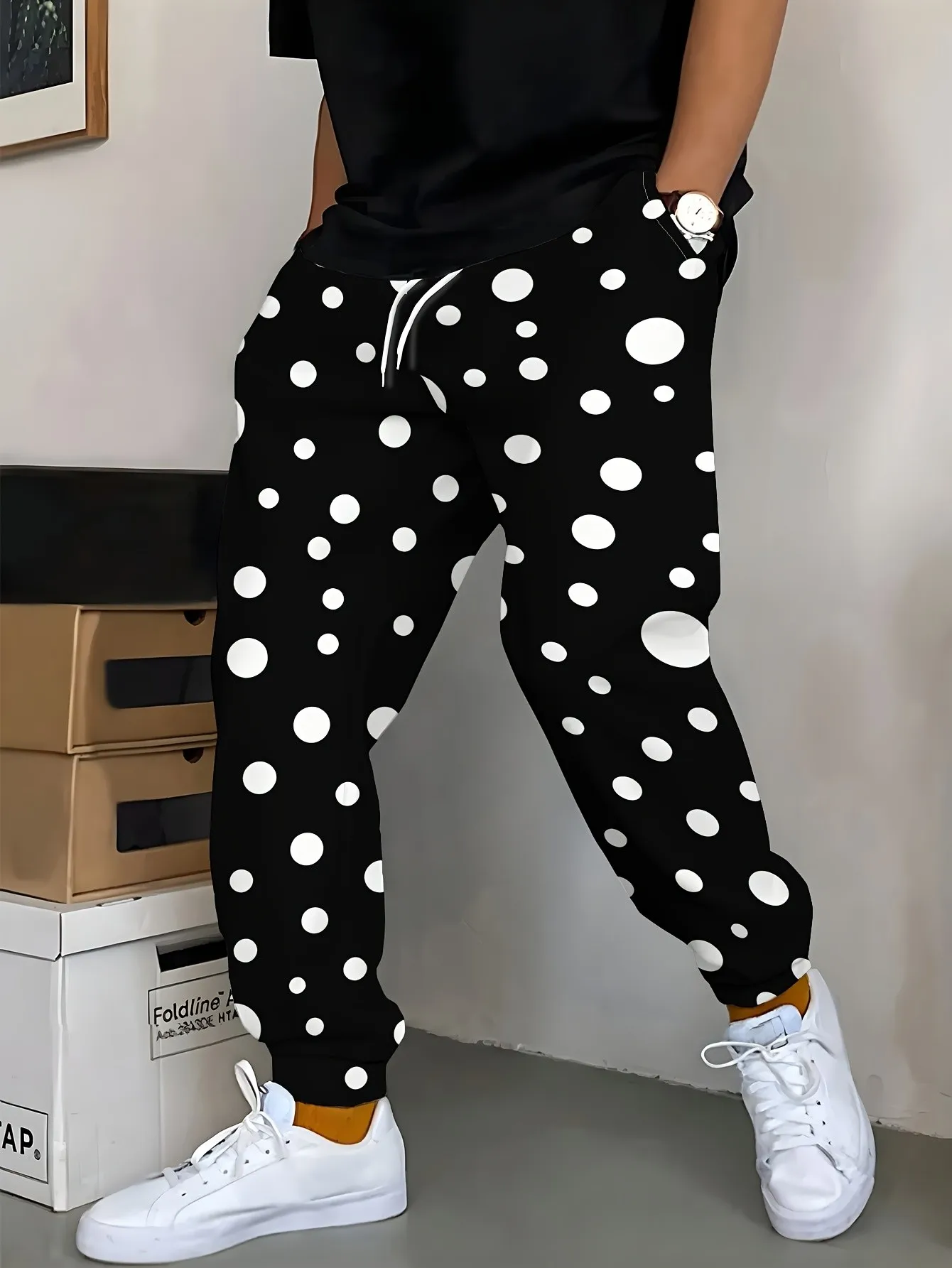 2026 Autumn Best-selling Street Fashion - Simple Comfortable Soft 3D Dot Pattern Printed Men's Casual Pants
