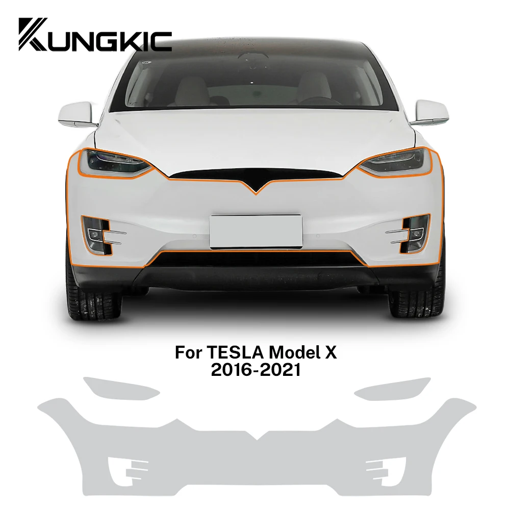 

Для Tesla Model X 2016-2020 2021 2022 2023 Tpu автомобильный передний бампер Солнцезащитная крыша невидимая прозрачная устойчивая к царапинам клейкая отделка