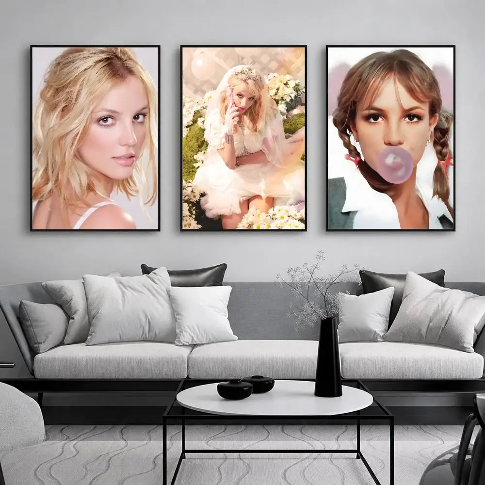 Pop Music Singer B-Britney S-Spears Poster Wall Art Print Sticker for Bedroom Living Room Dorm Office Modern Home Decor