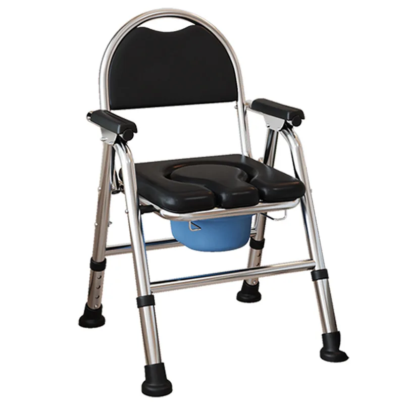 

Anti-splash and leak stainless steel toilet chair for the elderly anti-skid belt armrest toilet foldable reinforcement pregnant