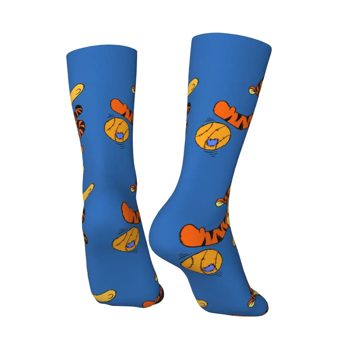 Tigger Cartoon Men's Socks Retro Harajuku Disney Winnie The Pooh Street Style Novelty Casual Crew Sock