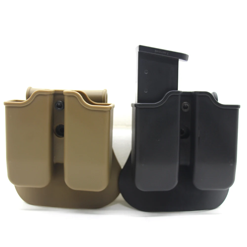 Universal Double Magazine Pouch 9mm .40 Double Stack Mag Holder Dual Stack Mag Holster with for Glock Sig Sauer S&W Beretta