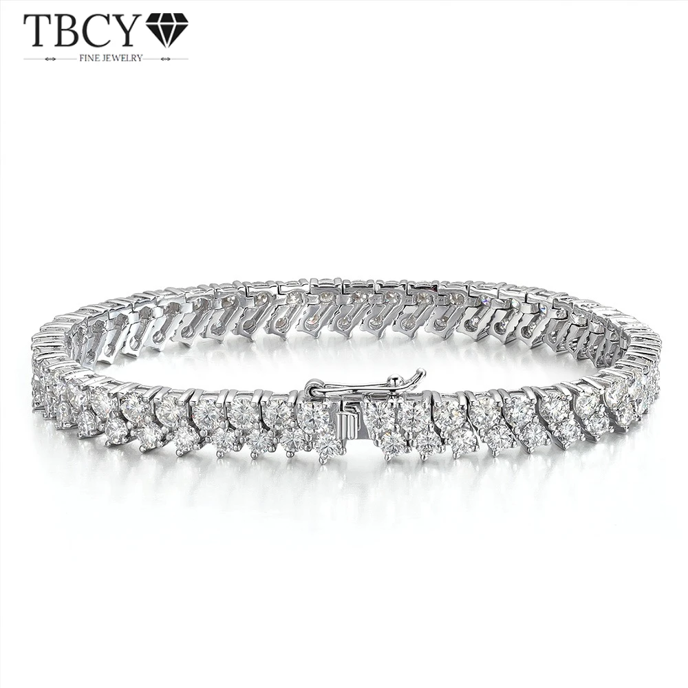 

TBCYD Moissanite Tennis Bracelets For Women S925 Silver Hand Chain Luxury Wedding Jewelry