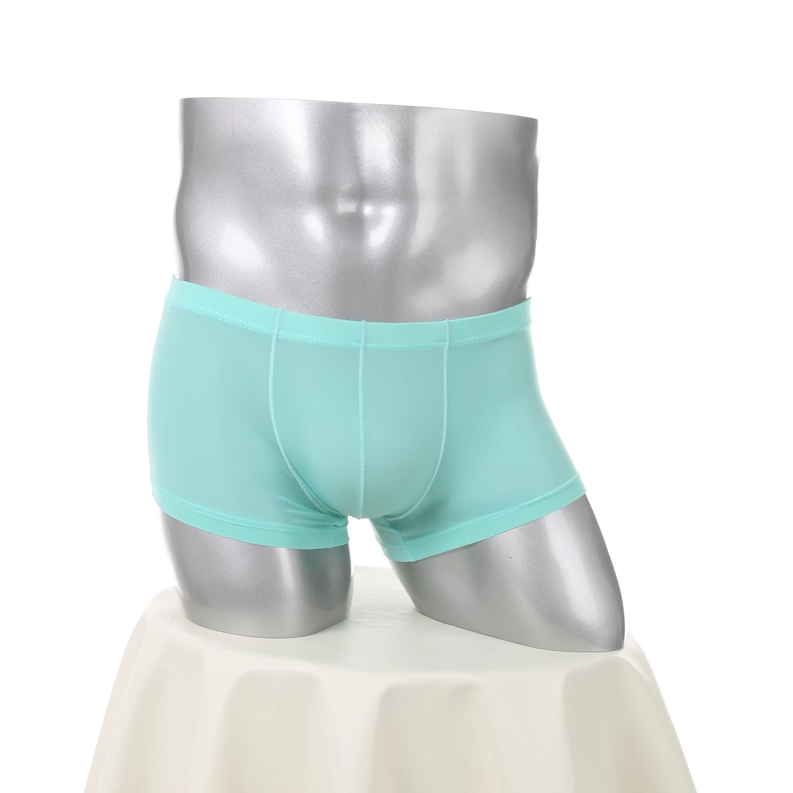 Sexy Men Underwear Ice Silk Mini Boxers Shorts Transparent Ultra Thin Panties Man See Through Underpants Homme Cuecas