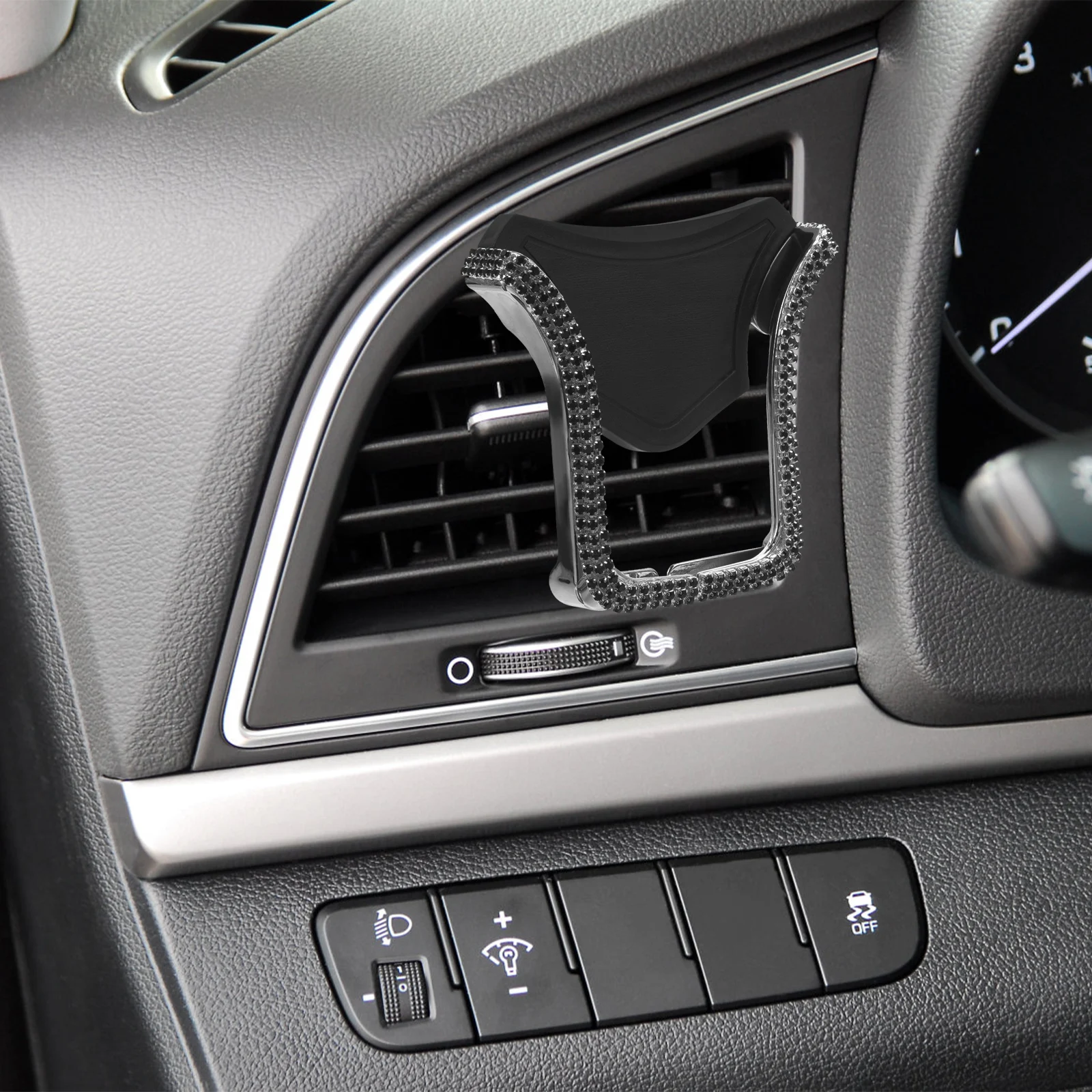 

Telescopic U Shape Car Air Vent Phone Holder Bracket Rhinestone Gravity Mount Charging Install Universal Stand For Car