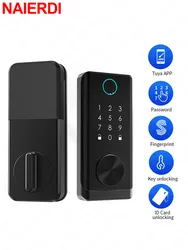 NAIERDI Smart Fingerprint Door Lock,Keyless Entry Door Lock with Handle,Electronic Biometric Door Lock,for Home/Storage /Bedroom