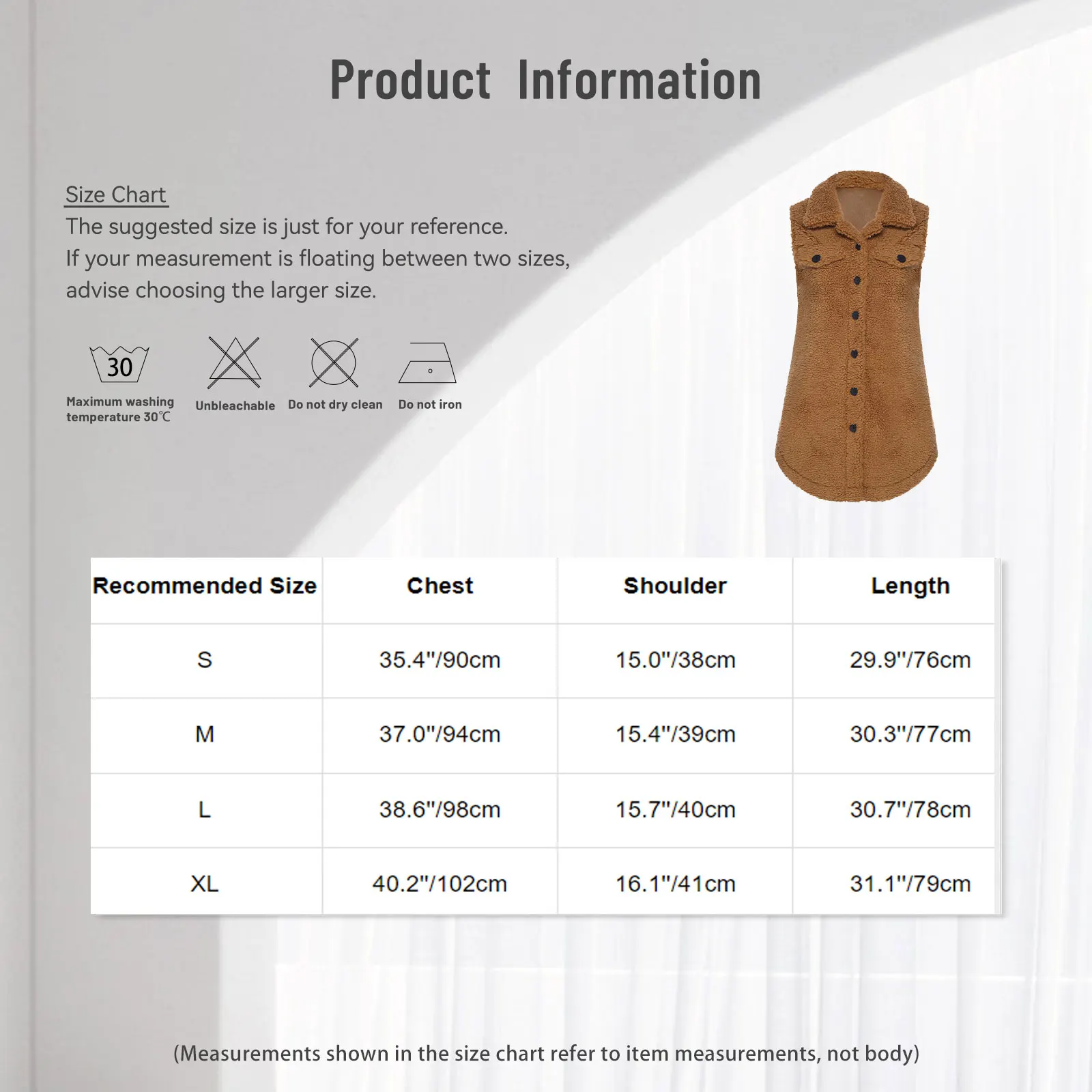 Womens Warm Fleece Sherpa Jas Revers Mouwloos Front Button-down Fake Flap Pockets Vest Bovenkleding voor Dagelijks Vrijetijdskleding