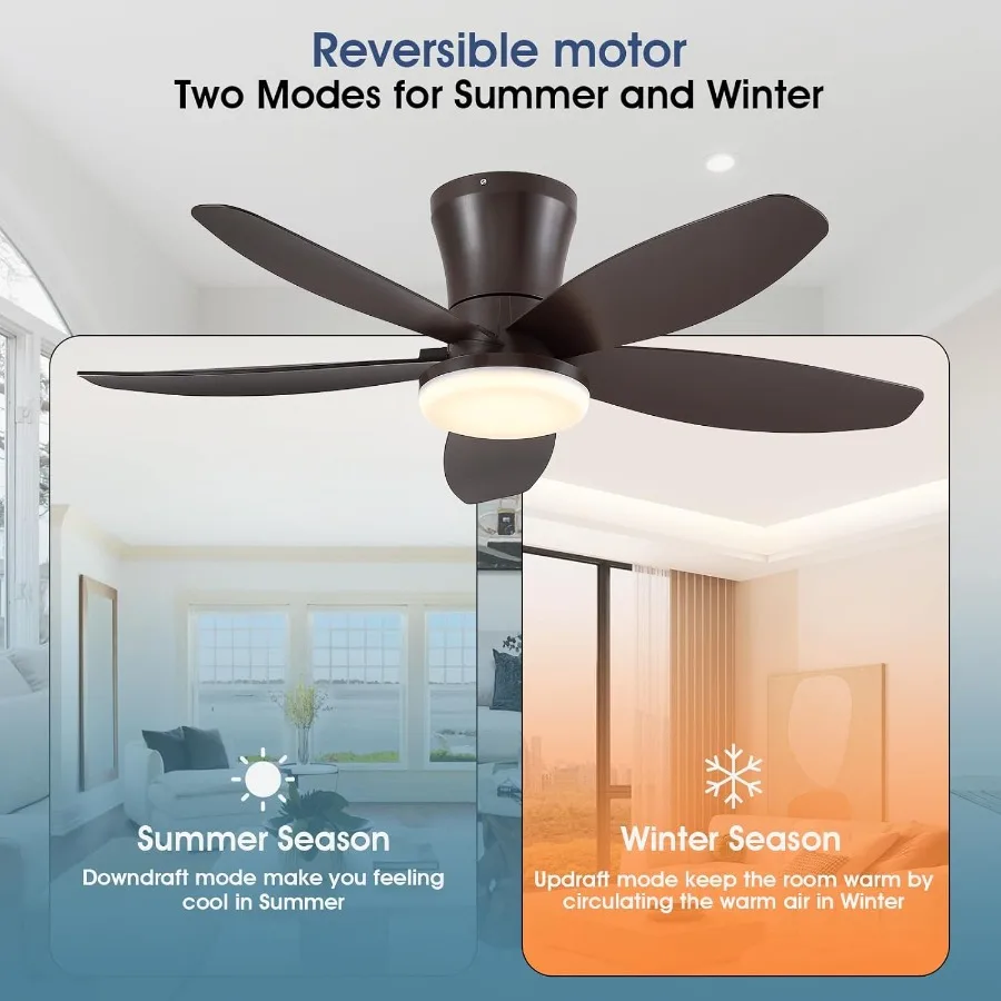 مراوح سقف 36 بوصة مع ضوء وجهاز تحكم عن بعد في التطبيق لغرف المعيشة المنزلية وغرف النوم 5 شفرات تصميم محرك قابل للعكس 3 ألوان Di