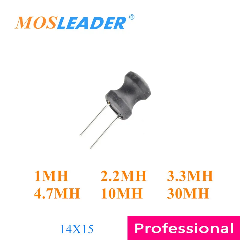 Mosleader 100 шт. 14x15 1MH 2,2MH 3,3MH 4,7MH 10MH 30MH 1415 14*15 DIP H Силовые индукторы